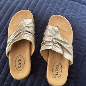 Taos Gold Slide Sandals